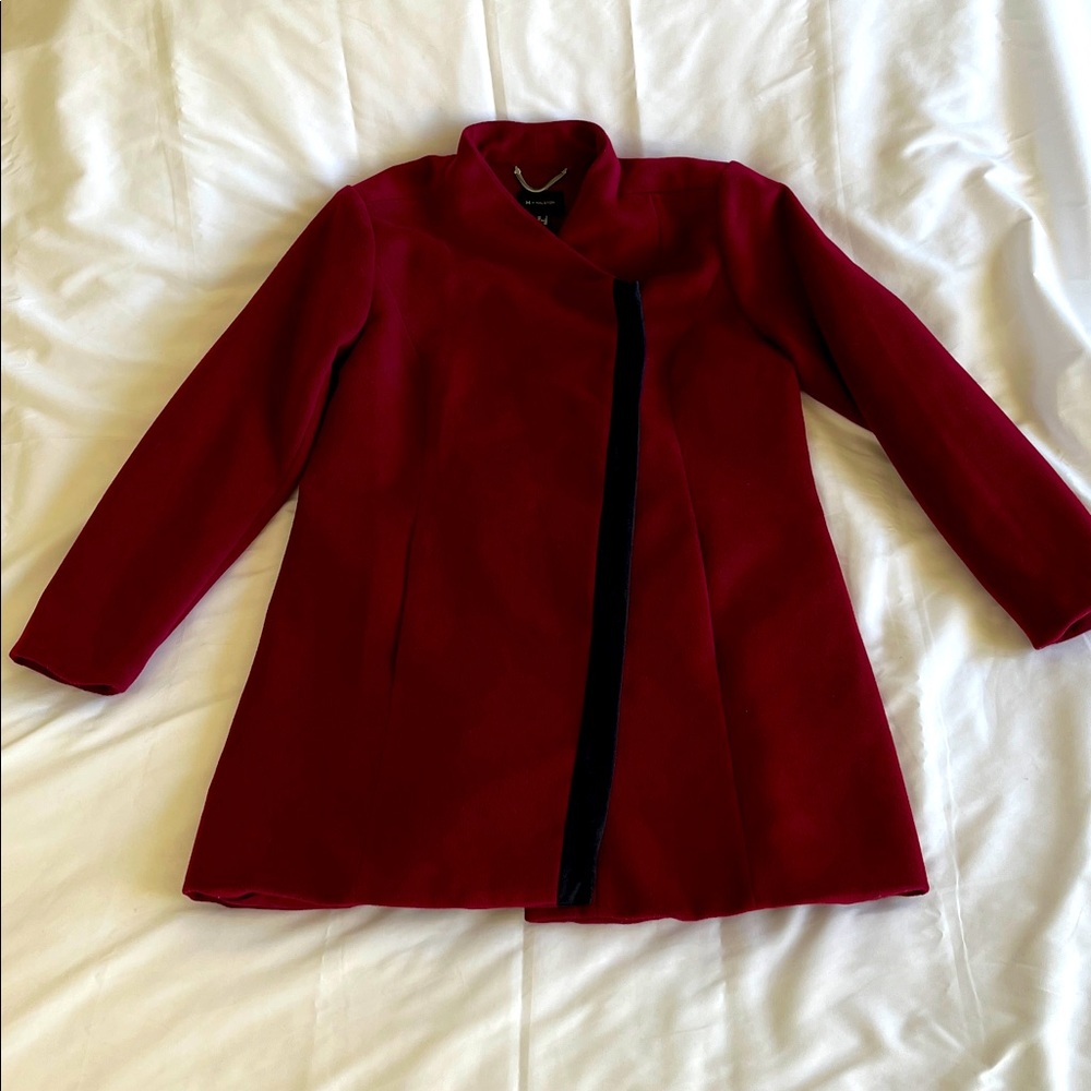 H by Halston Women's Magenta Coat- Excellent Condition